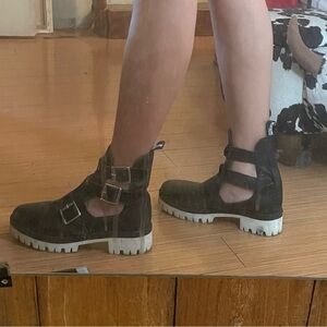 Love Moschino cut out ankle boots